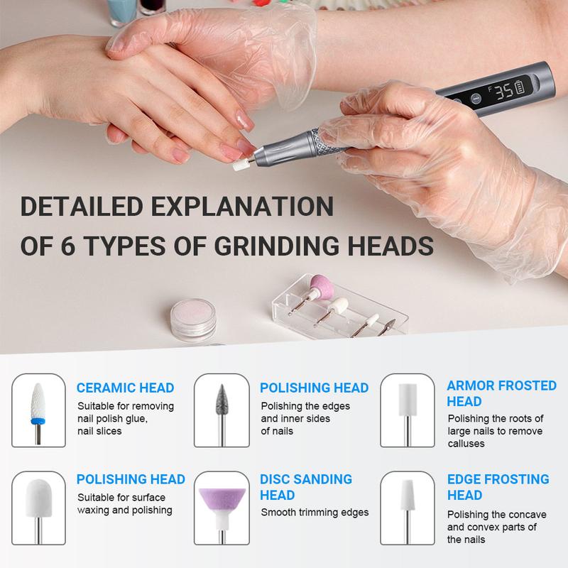 Machine Cordless E-File, Portable Nail Drill Professional