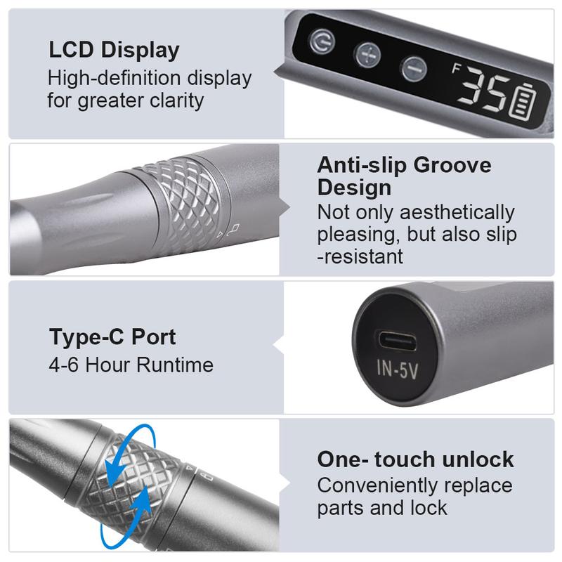 Machine Cordless E-File, Portable Nail Drill Professional