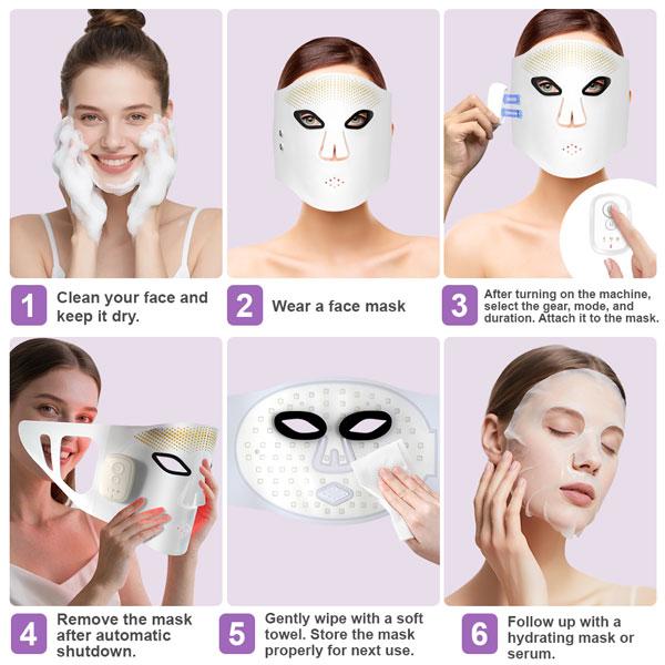 LED Face Mask Light Therapy, Red Light Mask, Infrared Lights Masks