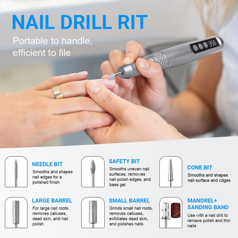 Machine Cordless E-File, Portable Nail Drill Professional