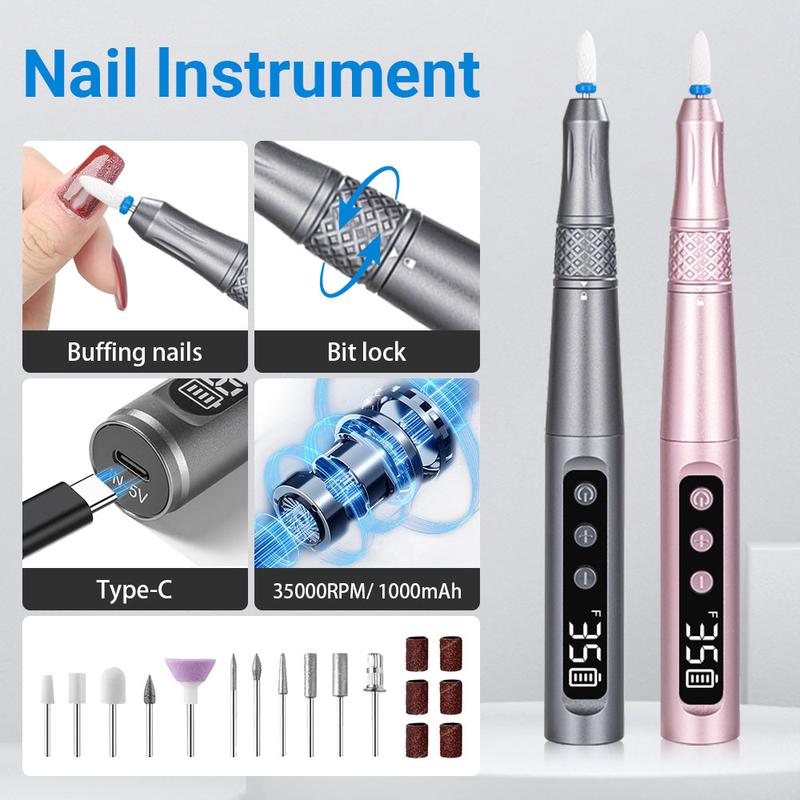 Machine Cordless E-File, Portable Nail Drill Professional