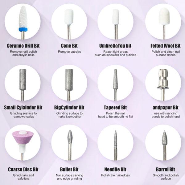 Electric Nail File, Professional Nail Drill, Cordless Nail Drill