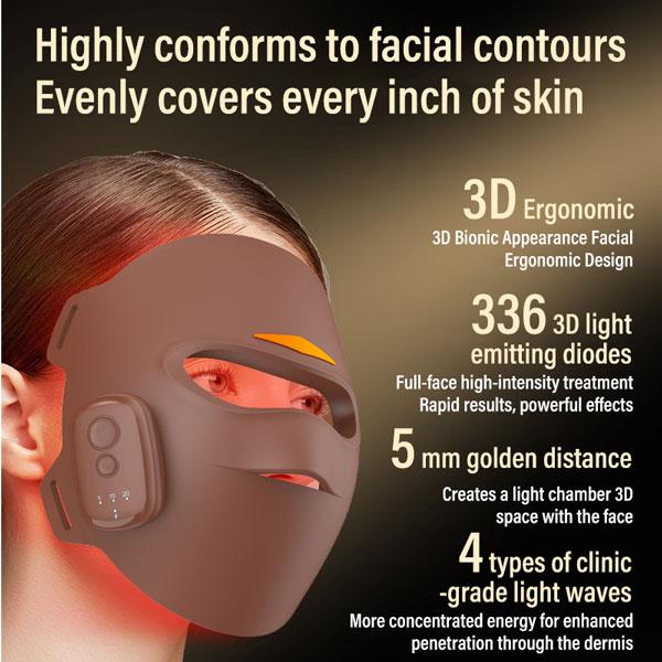 Red Light Therapy Mask for Face, LED Face Mask Light Therapy, 4 Modes Portable Red Light Therapy for Face
