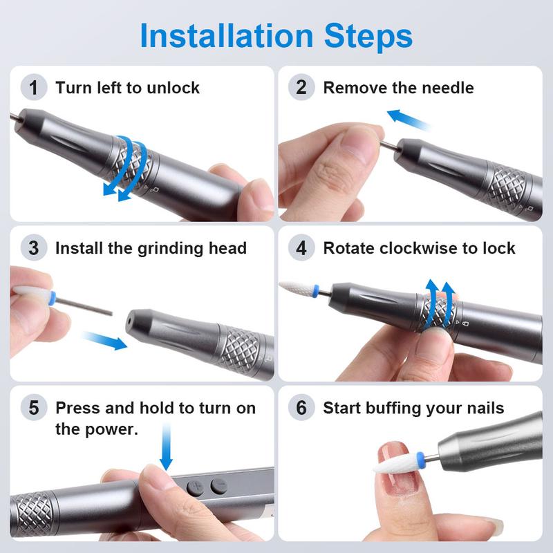 Machine Cordless E-File, Portable Nail Drill Professional